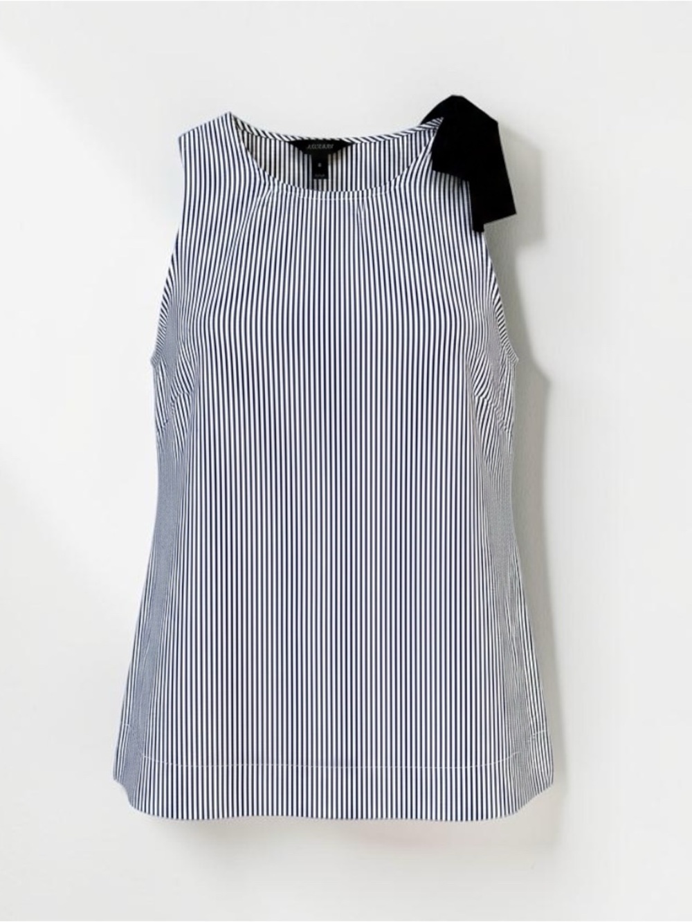 J.Crew Blue & White Striped 100% Cotton Sleeveless Bow Shoulder Top - Size 6
